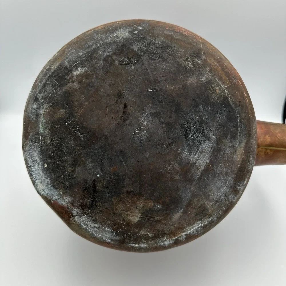 Antique English Dovetail Joint Copper‎ Fireside Kettle Goose Neck Spout